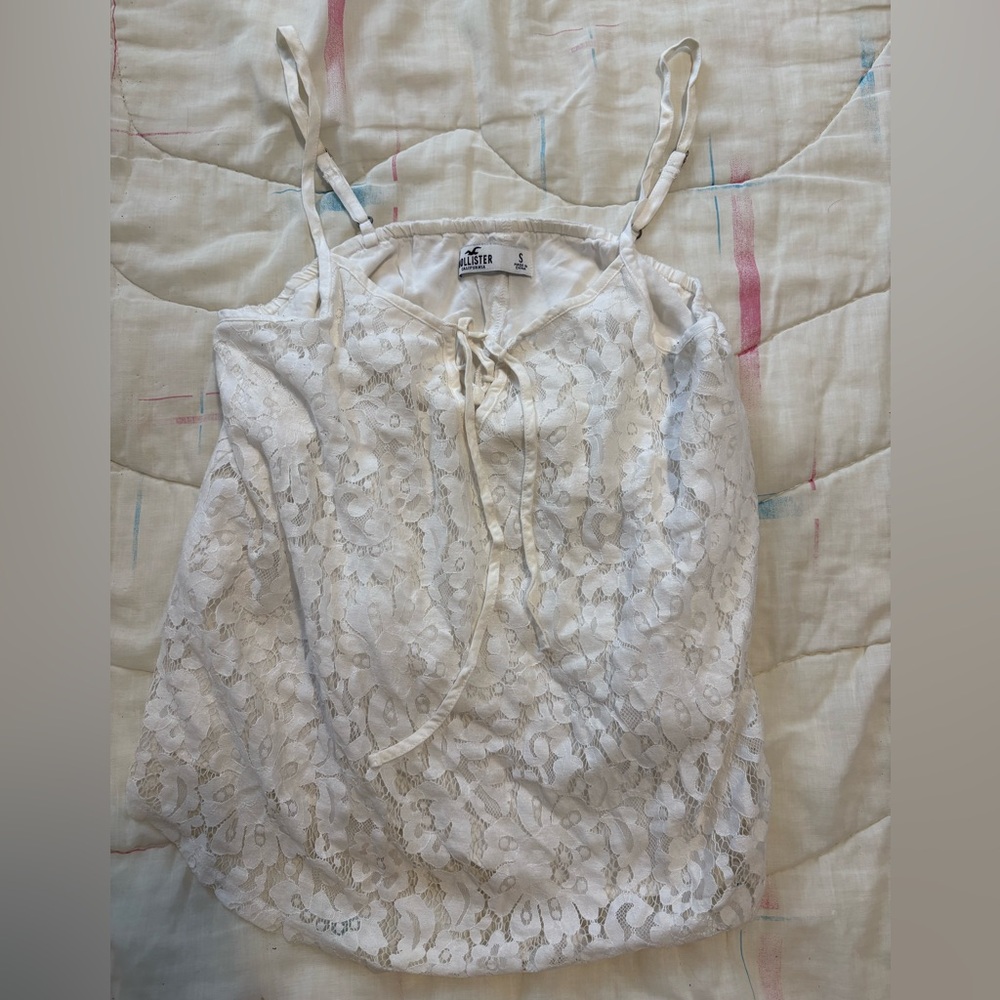 HOLLISTER White Lace Cami Top, Size Small